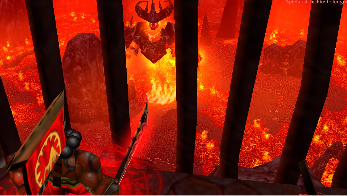 Replaced the red water with lava (thanks to this tutorial for good looking lava in WE). I also added smaller cage walls so the player does not see any