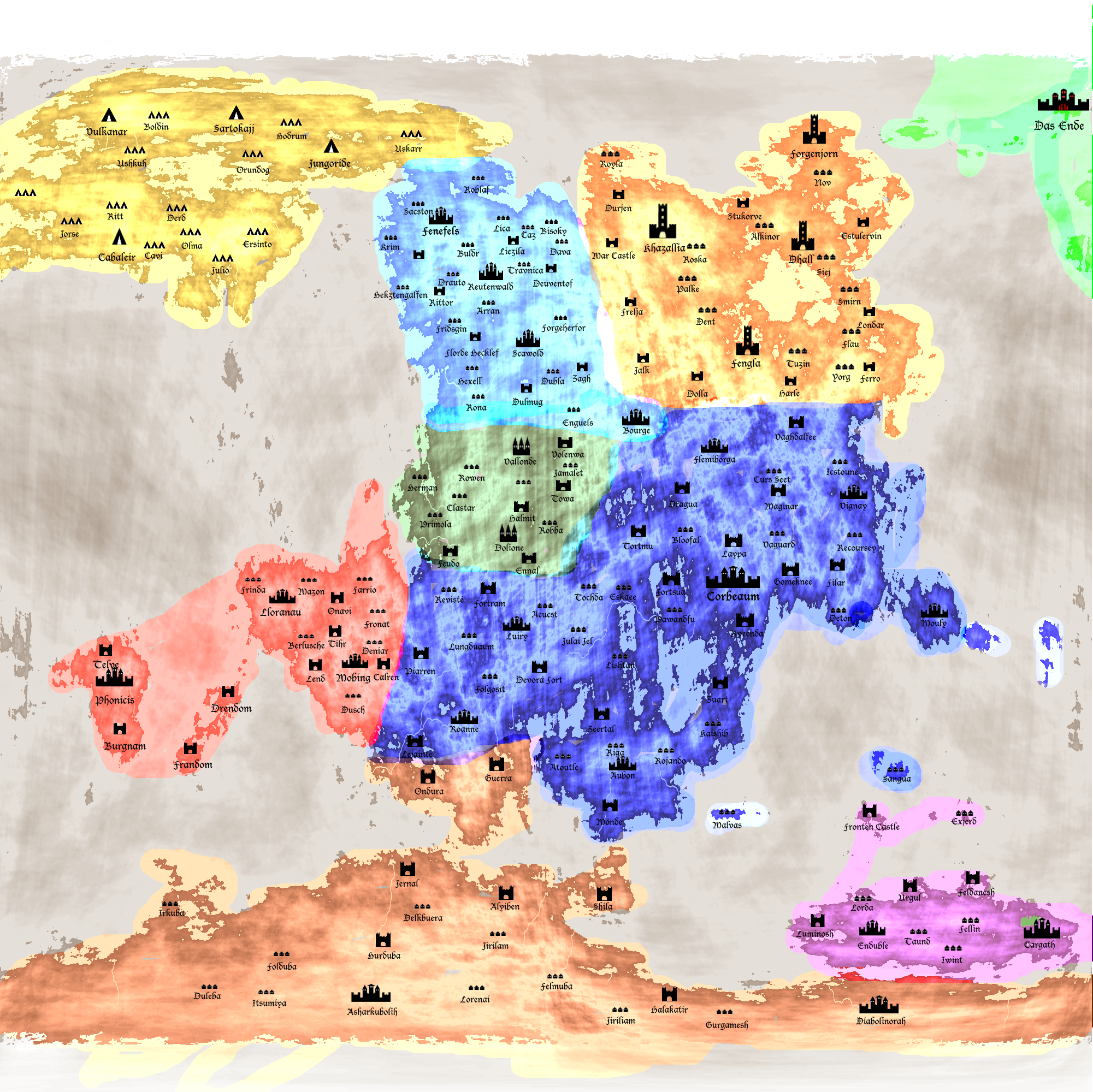 Roullhan - Full political map