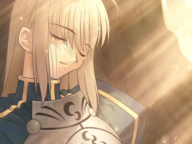 Saber at the final moments of Fate/Stay Night