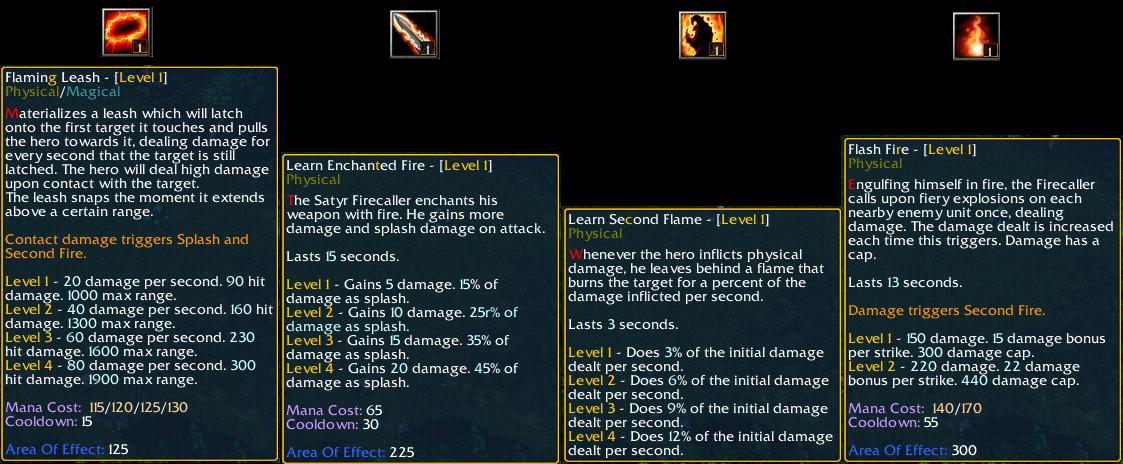 Satyr Firecaller Skillset