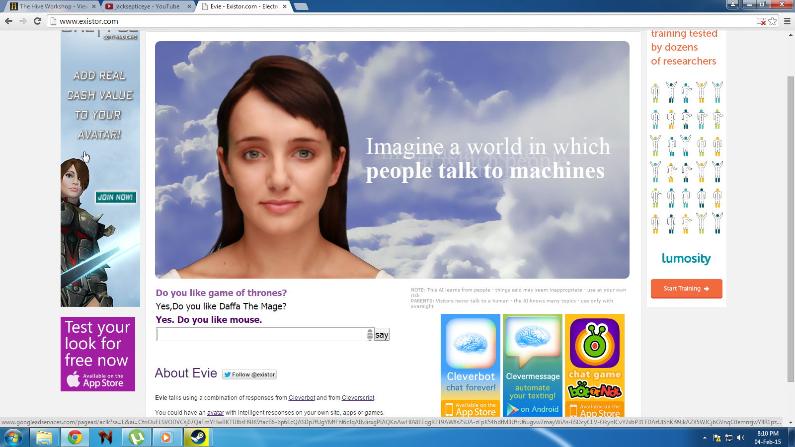 Say hello to EVIE(Electronic Virtual Interactive Entity)