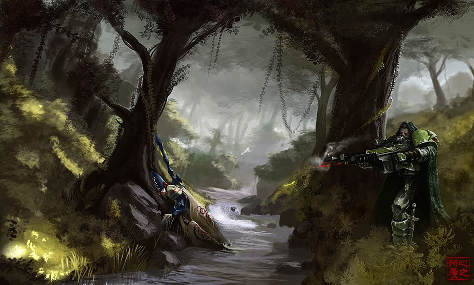 Scout completed100
Scout: target acquired.
Vox crackles to life.
Vox: Take the shot.
Scout: Copy. Taking the shot. *fires the rifle.*
*the eldar