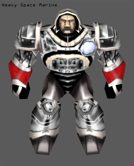 Screenshot 1 - Front
Of my new heavily Armored Marine (New Additions include lines between legs, Arms now Armored and Bolted. No More Empty Black Hol