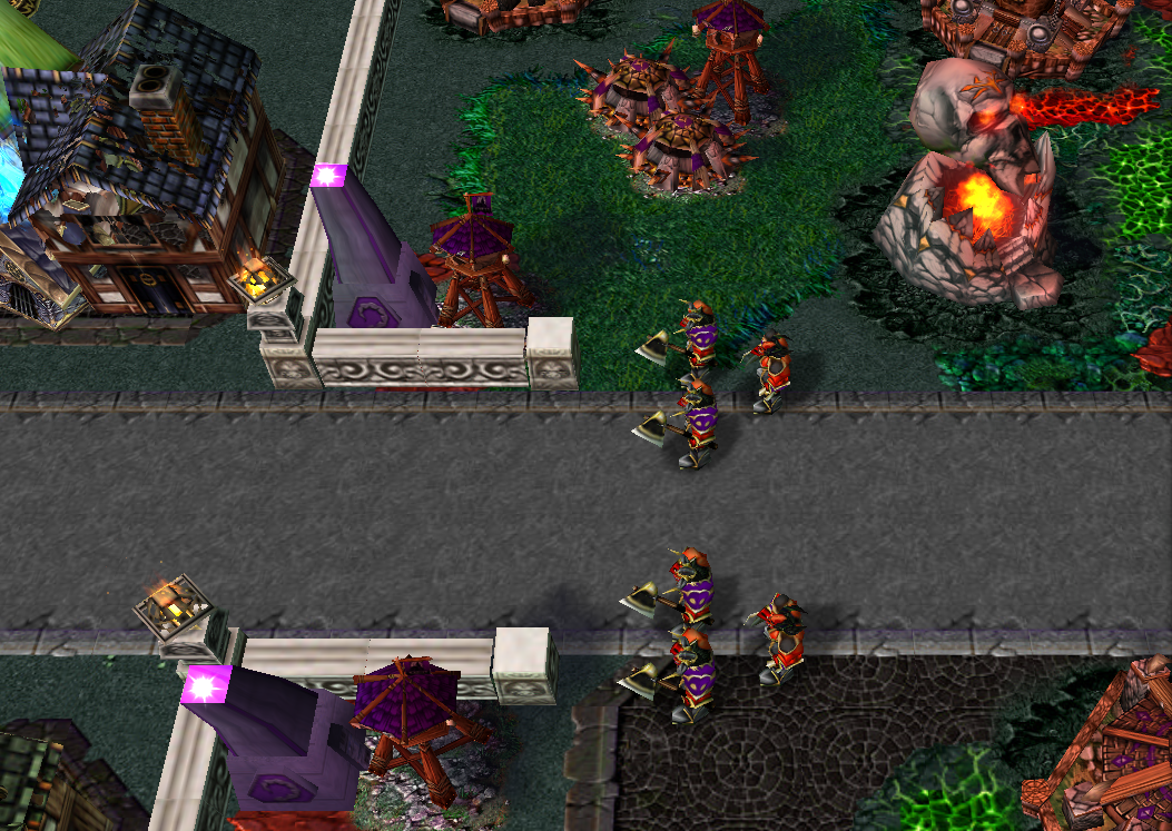 Screenshot for UltraCraft: Battle of Darklands #2 - Shadowy Legion Fel Orc Base 1 ("Huh huh huh!")
