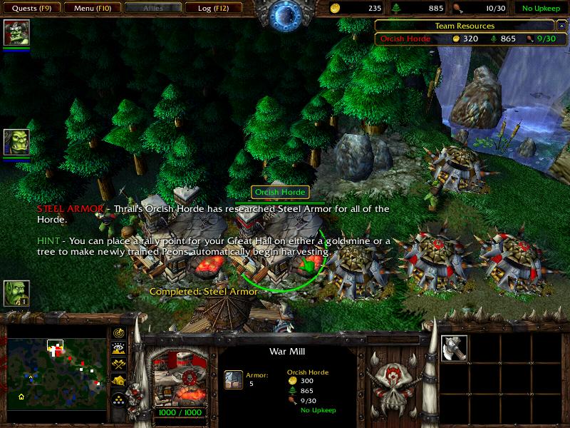 Shared war mill researches to all of the Horde.