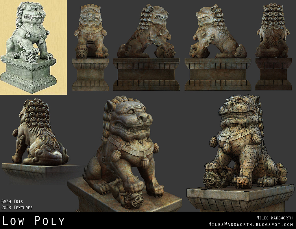 shi shi lion prop  low poly by 31883milesperhour d5ceszx 2