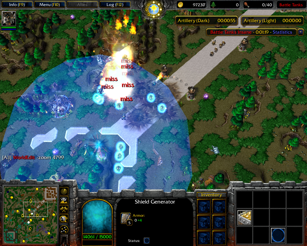 Shield Generator

This is a test map where I tested the shield generator. It absorbs damage to units which is beneath it's cover.