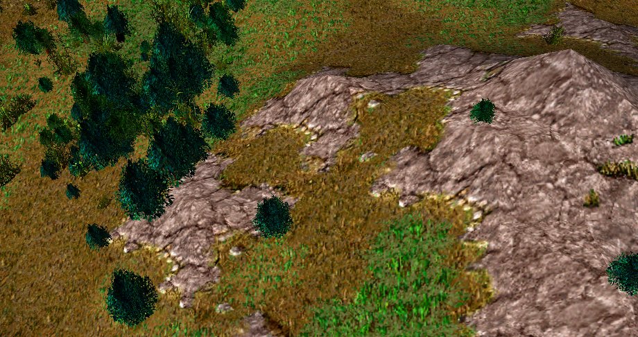 showcasing random terrain generator: a forest on the foot of a mountain