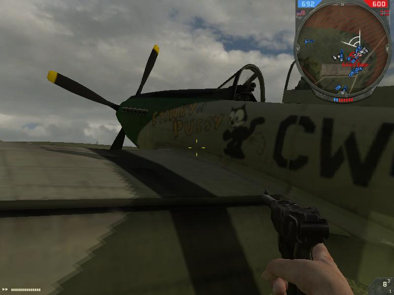 Side writings in a P-51DA, bomber version.

~Took from Forgotten Hope 2, a WW2 mod for Battlefield 2.