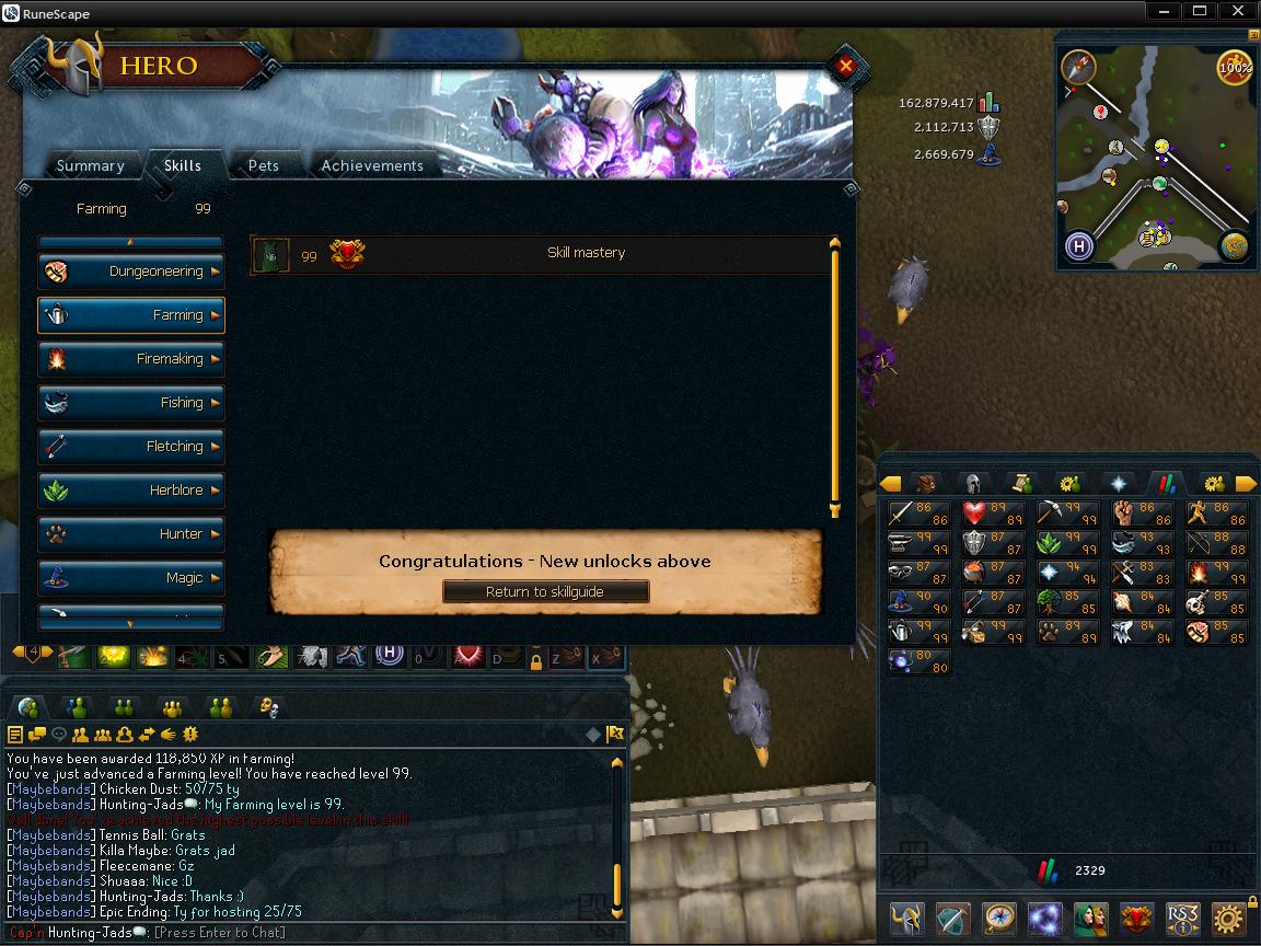 Skill Mastery of Farming, achieved on 1/11/2013.

20 skills yet to be mastered still remain, what'll be the next? :)
