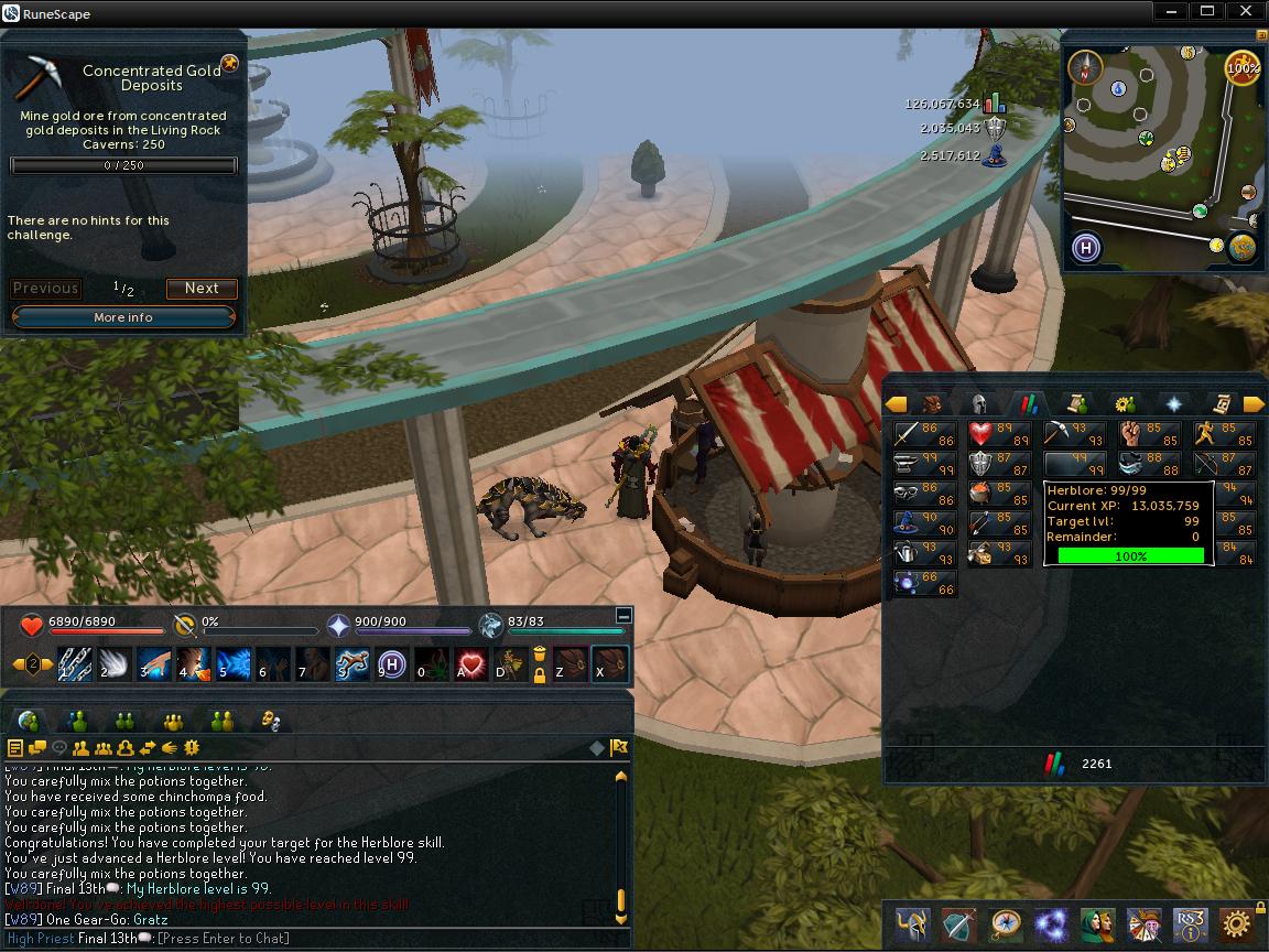 Skill mastery on herblore reached, and with that, all existing and future skillcapes got trimmed.

2 down, 24 more to go. :)

Reached on: 11 / 9 /