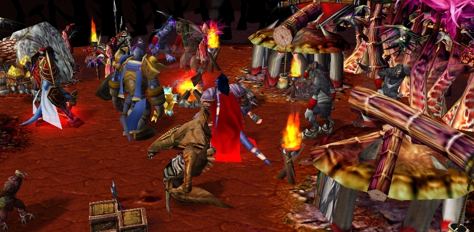 Small Terrain depicting the meeting of a Draenei Triumvirate with their Broken and Lost Ones Relative (And who is that Hydralisk? The Broken's Chiefta