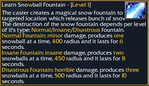 Snowball Fountain Description