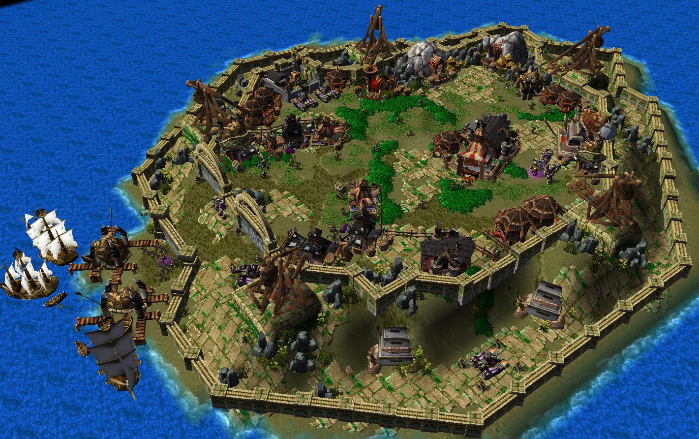 So this is it - Island Knox! The main Fortress and hometown to the Mechabutt Goblin Clan, lead by Chief Warplord. As you can see it is well guarded by