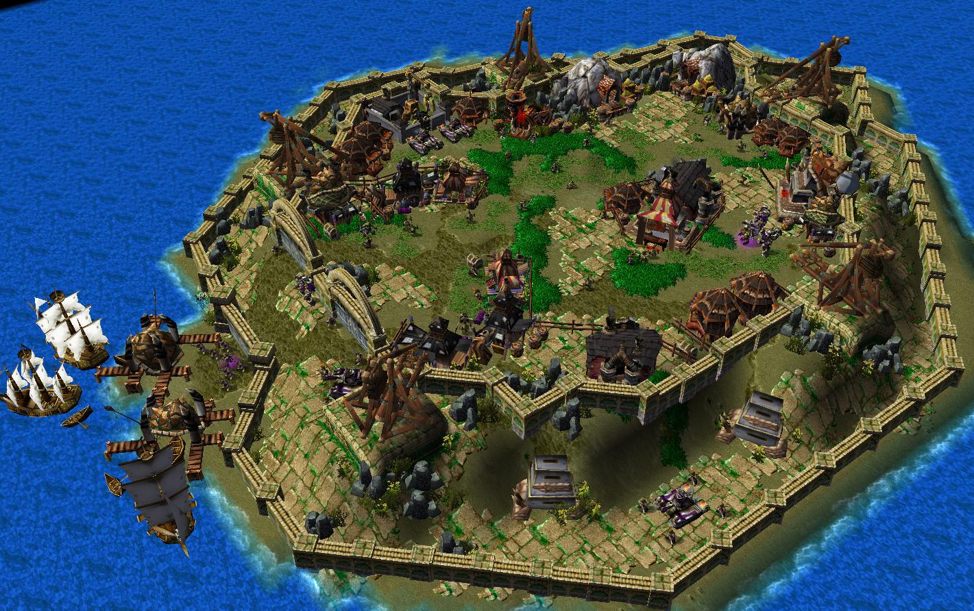 So this is it - Island Knox! The main Fortress and hometown to the Mechabutt Goblin Clan, lead by Chief Warplord. As you can see it is well guarded by