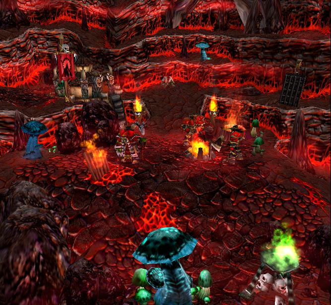 Some Orcs in a Demonic a evil cave.
