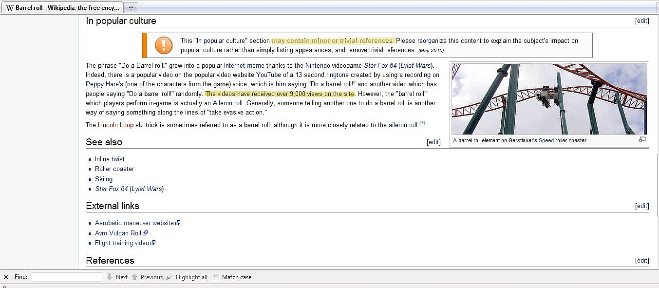 Some sort of internet meme reference on Wikipedia.org.