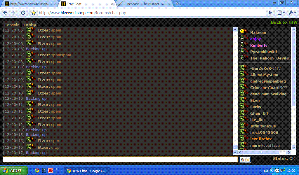 Spam when server is offline. WTF is with colors?
