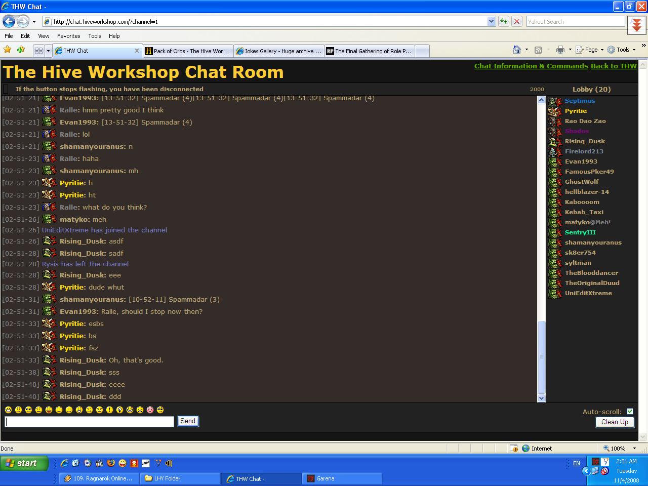 Spammadar Game : Brought to you by our chat moderator Rising_Dusk (Actually testing new system, lol)