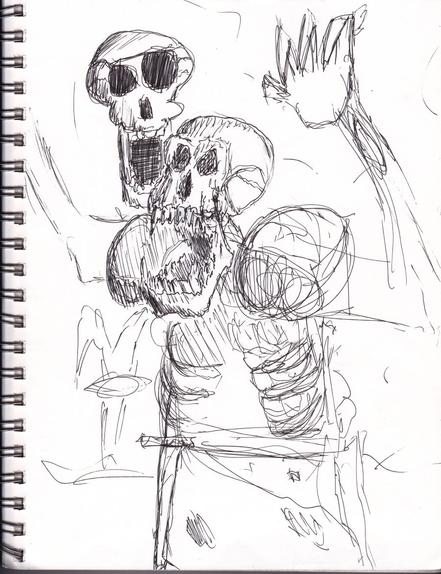 Squiggly lines monkey-warrior thing?