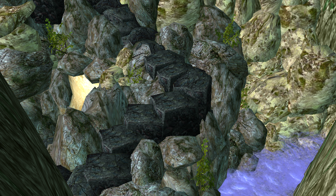 Still working on making rock stairs leading into a cave