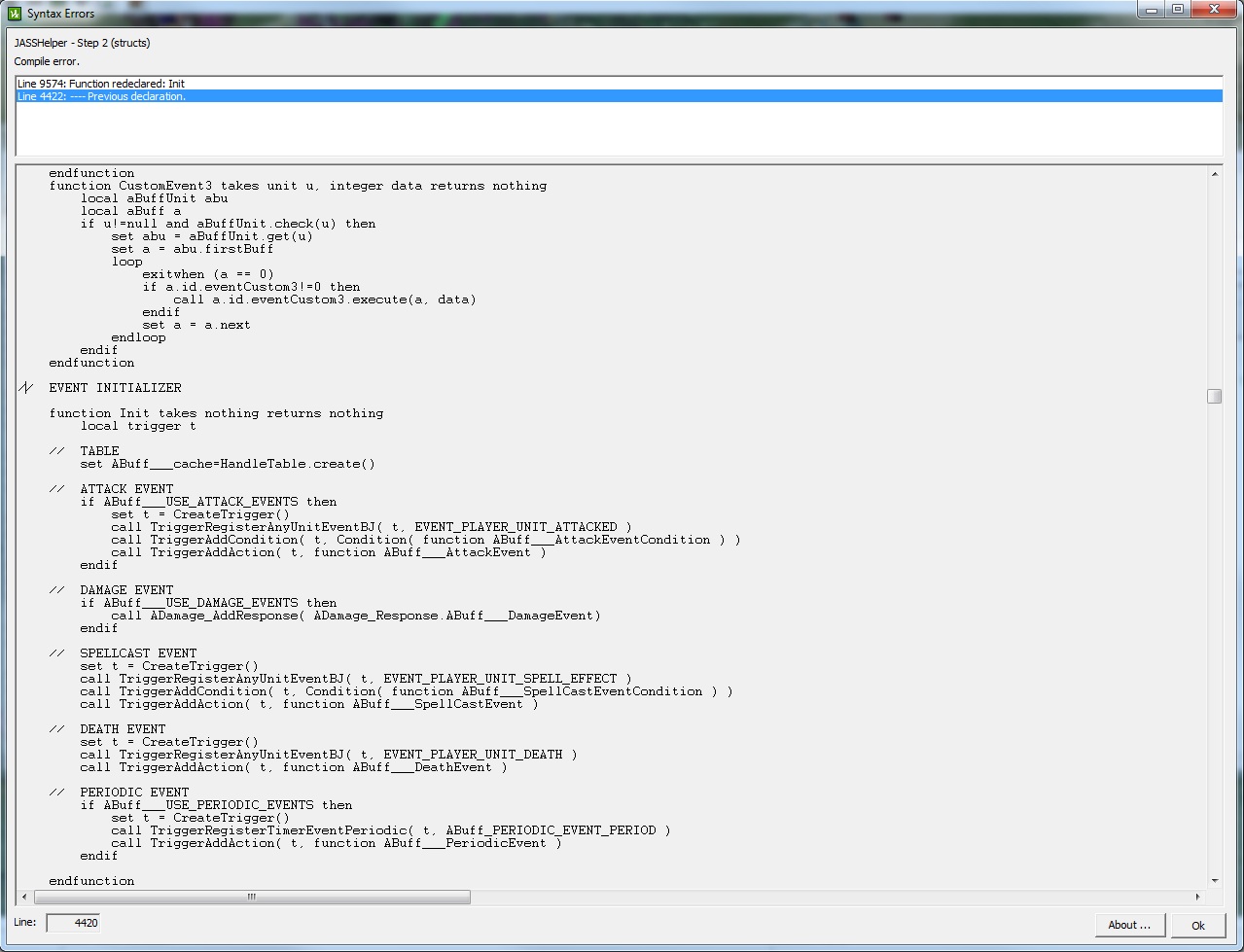 Syntax error