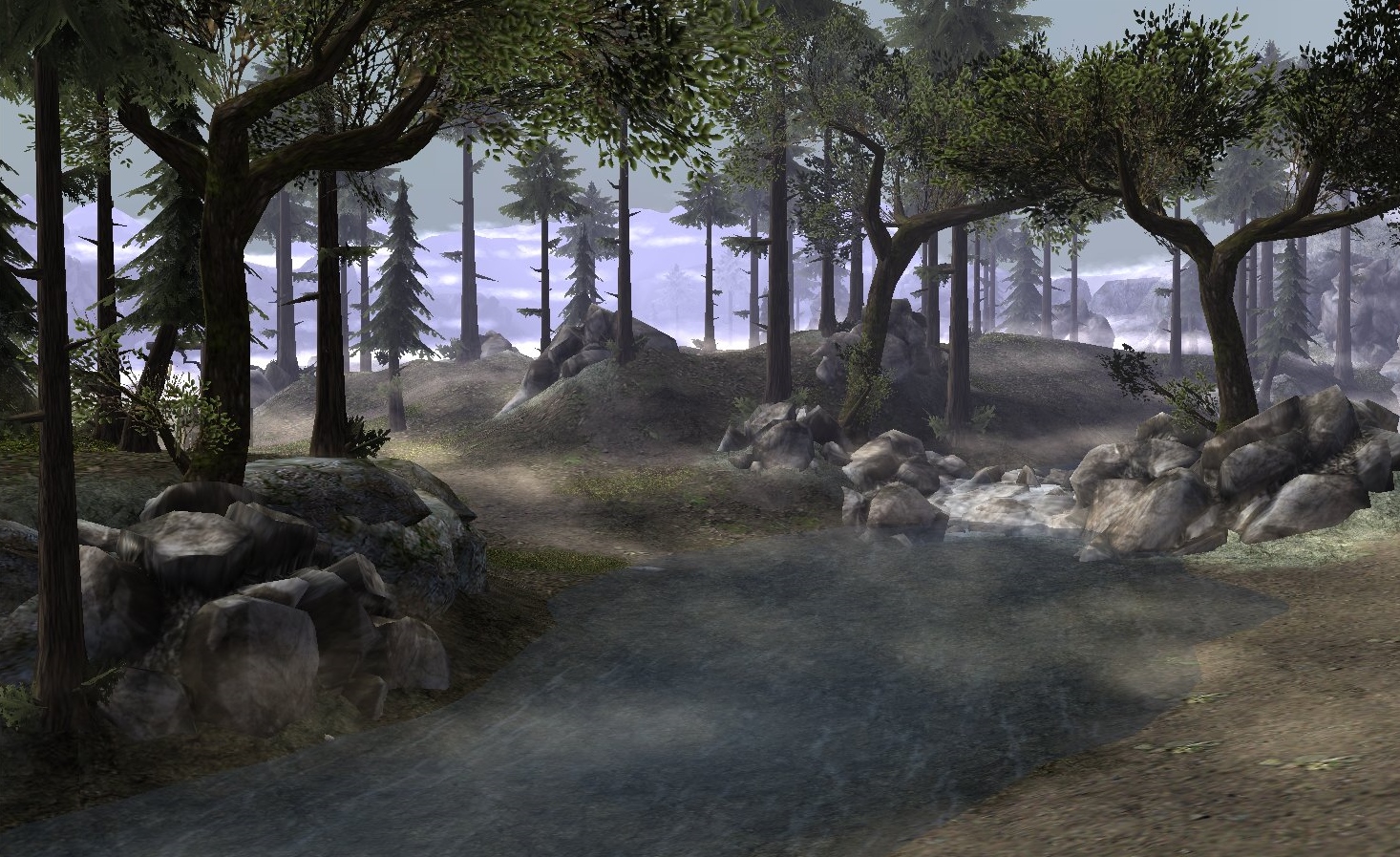 Teaser for the first leveling region. Mostly just shape. No fine detailing yet (Plants, small rocks)