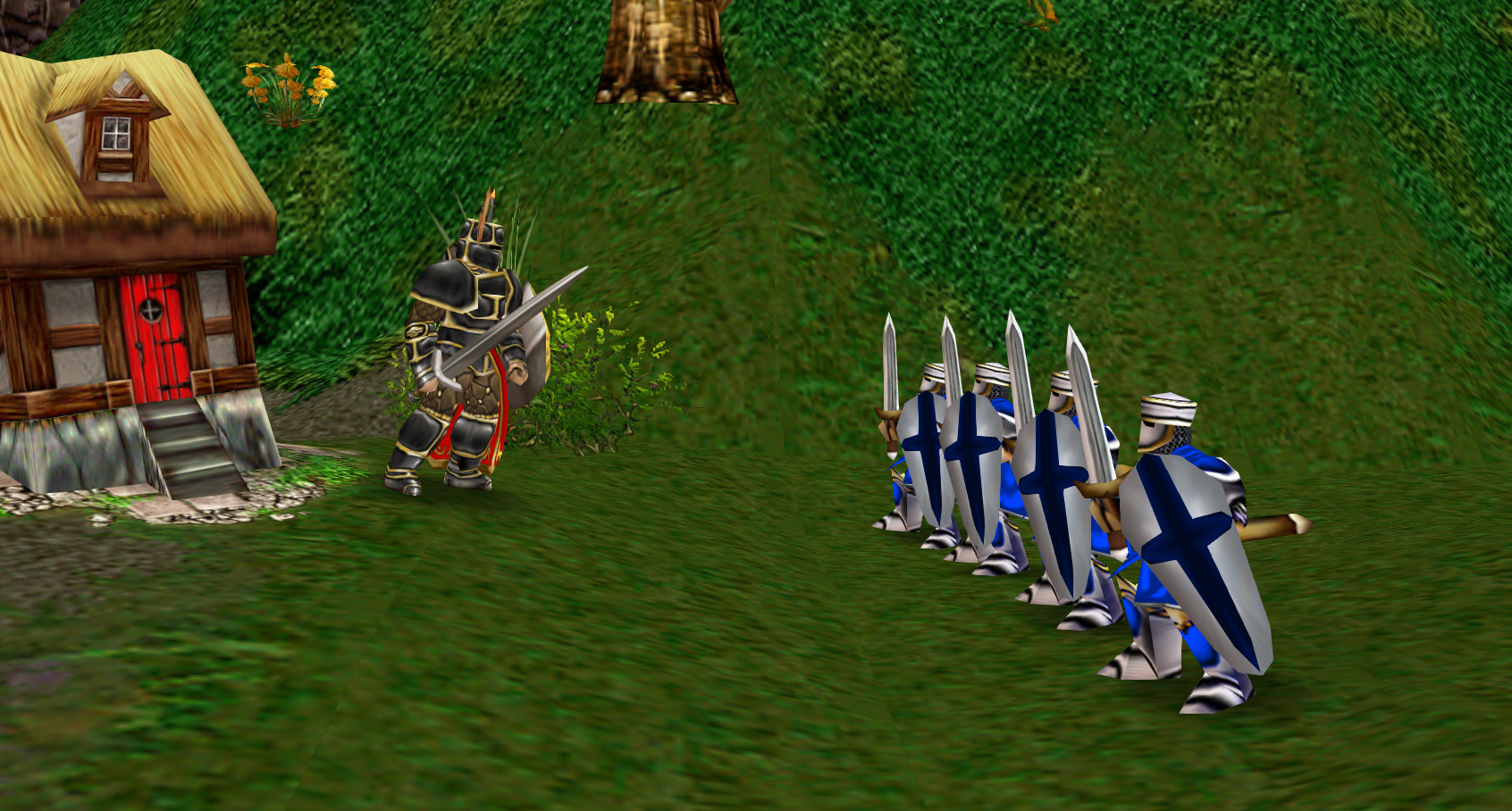 Templar commander vs Swordsmen lv1