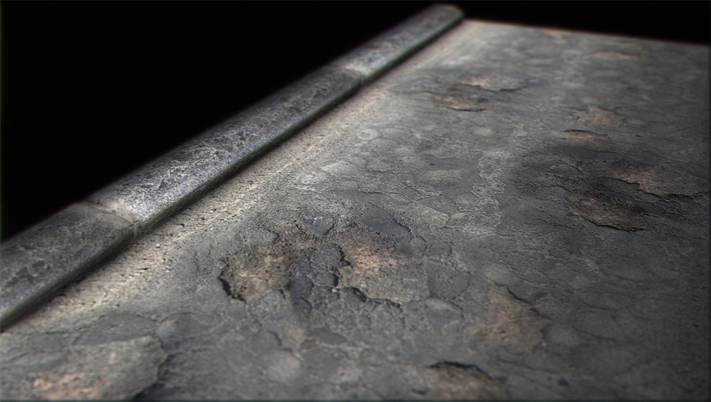 Terrain decaling seamlessly blending into streets of Los Angeles as seen in Memento Mori.