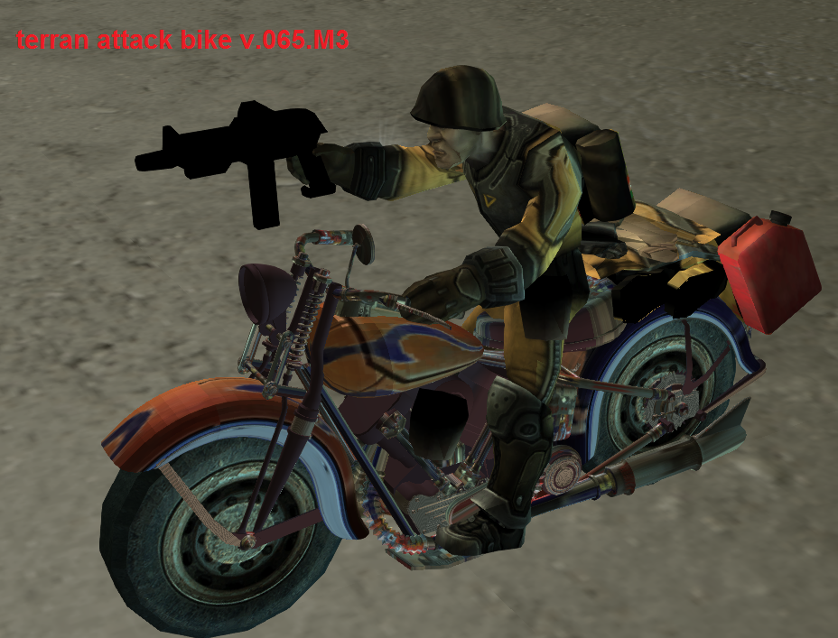 Terran attack bike v.065 in game so far