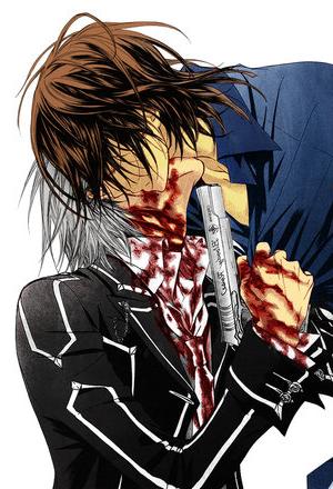 (that bay with white hair) Zero drinking blood from Kaname's neck ^^