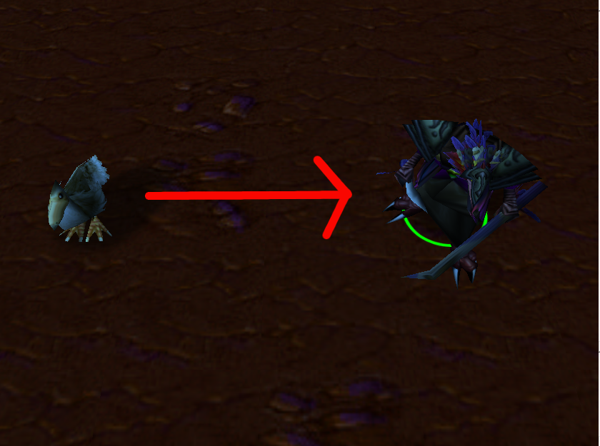 ...that the corruption of the Legion, like the Draenei, were transforming the Grouse into other creatures.

Even though they were fel corrupted beas