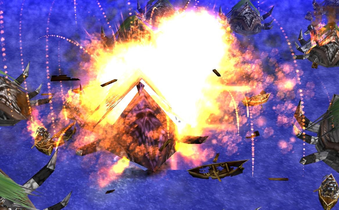 That's how it looks when the two dynamite-boats reached the transport of the moles! Their beasts never made it ashore... without them and with so many