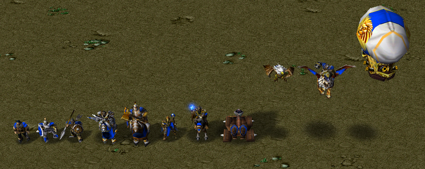 The all-Human techtree for my campaign.  These guys are in their standard models/skins but when you play as Stormwind, the Scarlet Crusade, Kul Tiras