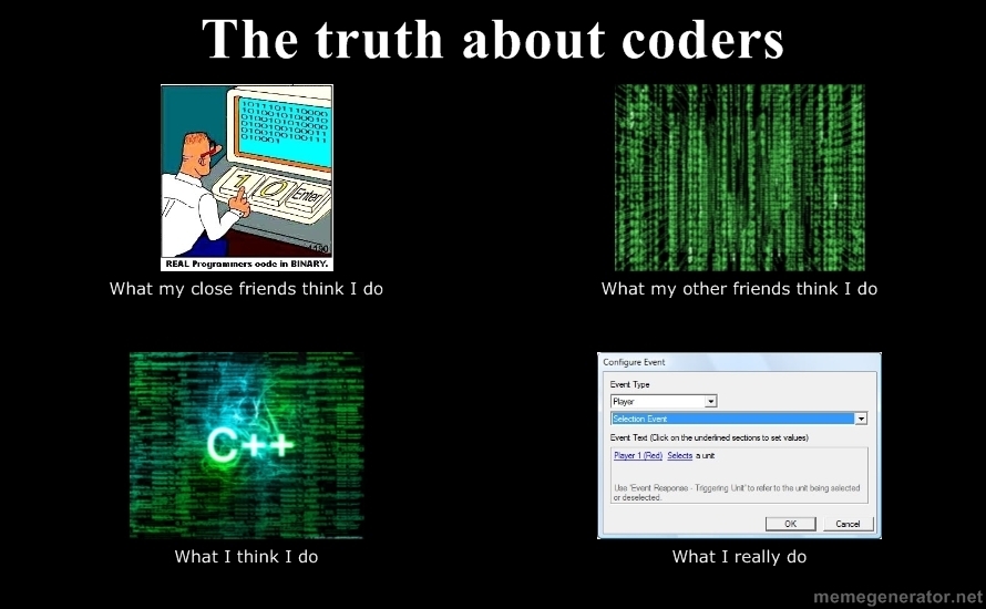 The awful truth that I always try to avoid.

No offense to GUI coders.