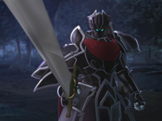 The Black Dragon Knight can blend in with his surroundings at night. Because of that, he is only noticed when light hits him or he takes action. Nobod
