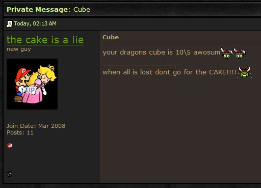 the cake is a lie PM