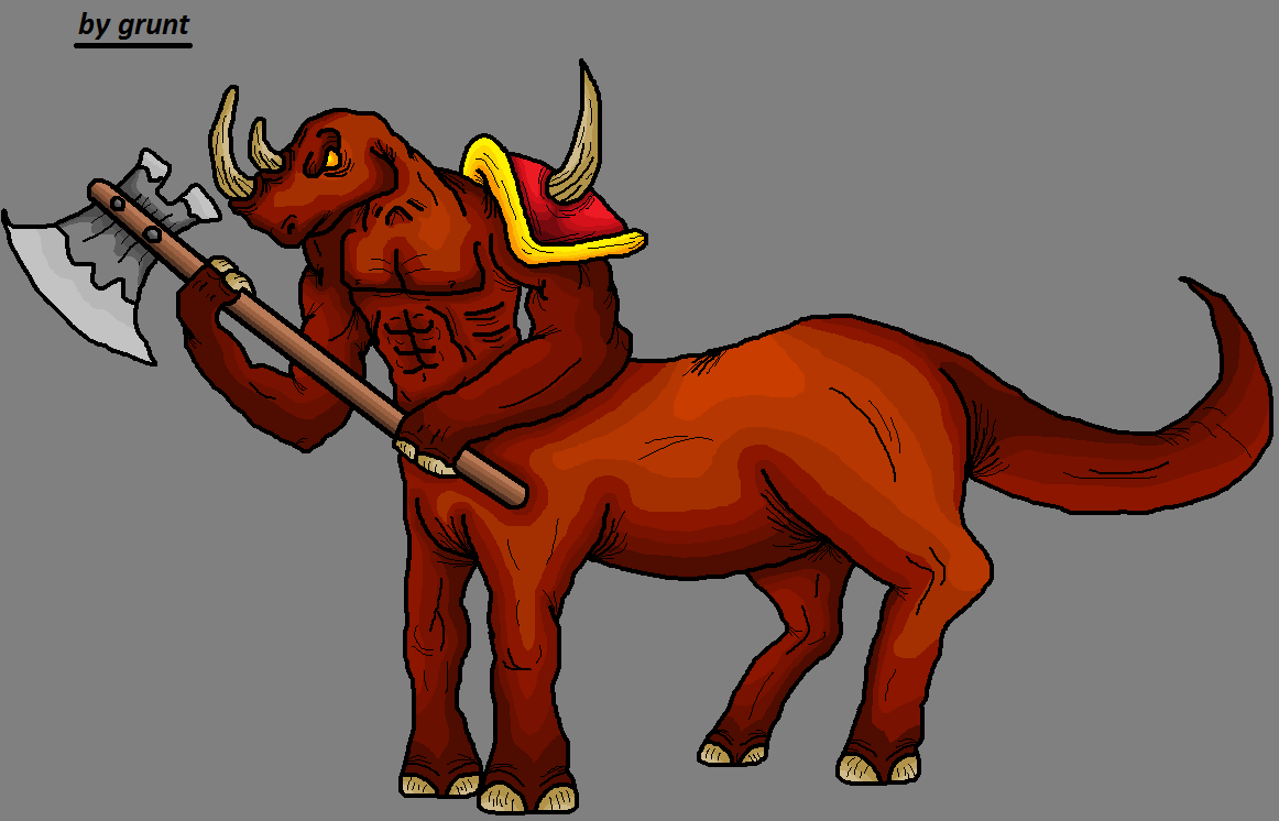 the concept art of my salamanderman centaur :) !!