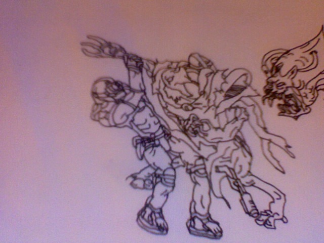 The duel between "The Sergeant" and Krassus.
The object on the Protoss' back is a Khaydarin crystal.