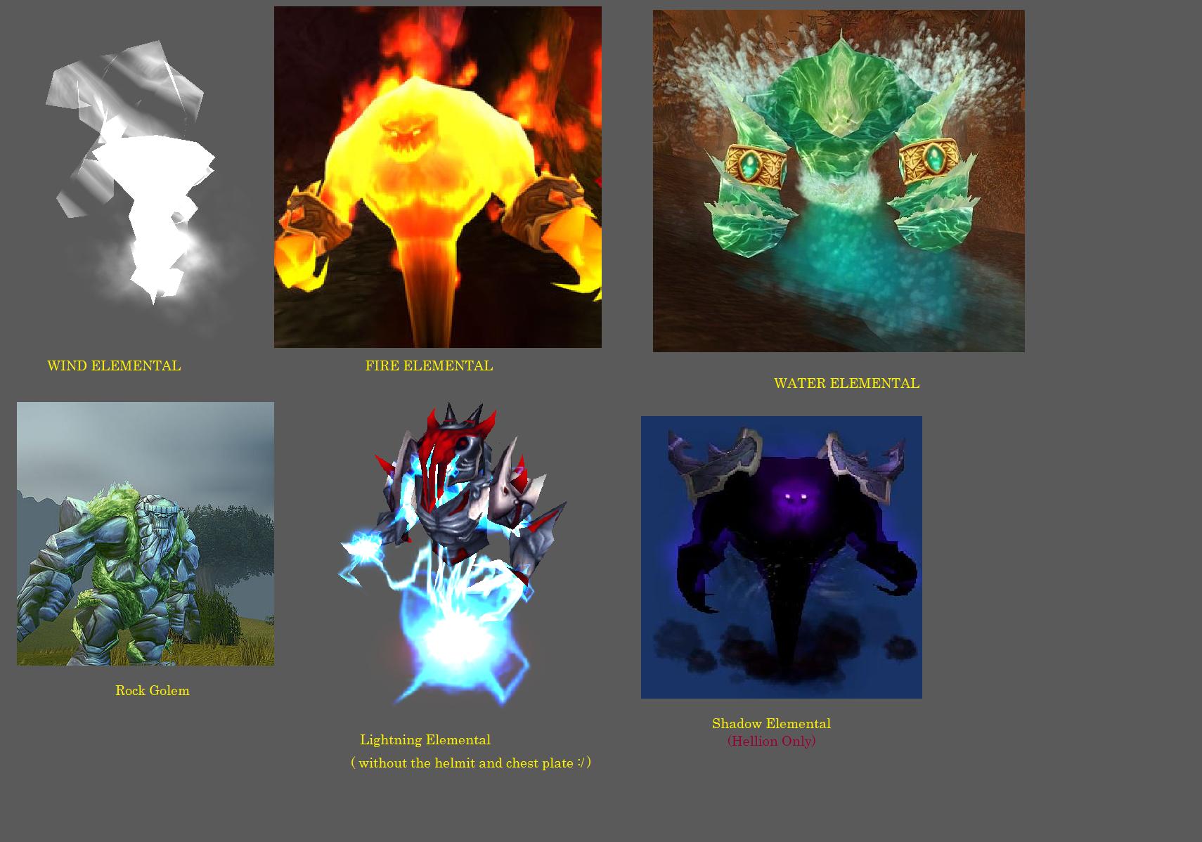 The elemental army able to be summoned en masse by the Storm Lord Varsaigen, or his alternate mind, Hellion (different dimension version yet Hellion i