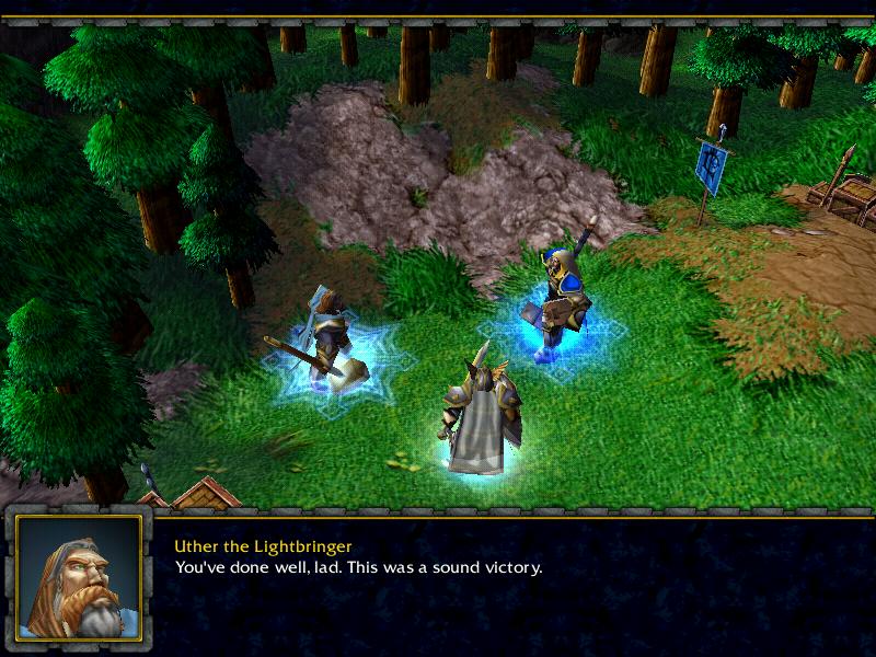 The ending cinematic with Uther the Lightbringer, Arthas Menethil, and Captain Falric.