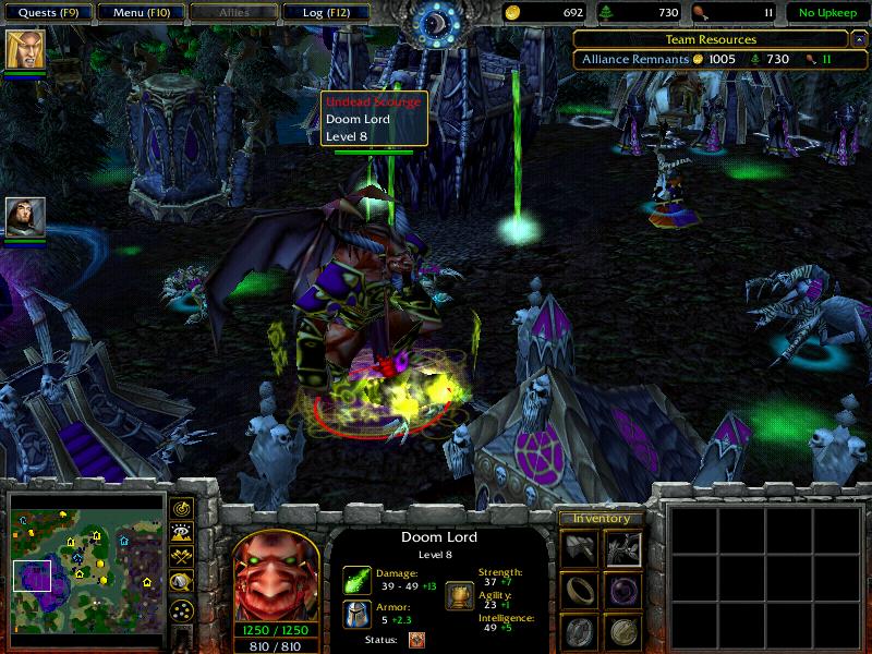 The enemy hero, Doom Lord. Beware. Notice the BETA Gargoyle Spire in the background. It's also used.

Lore:
Doom Lords are higher ranking demons th
