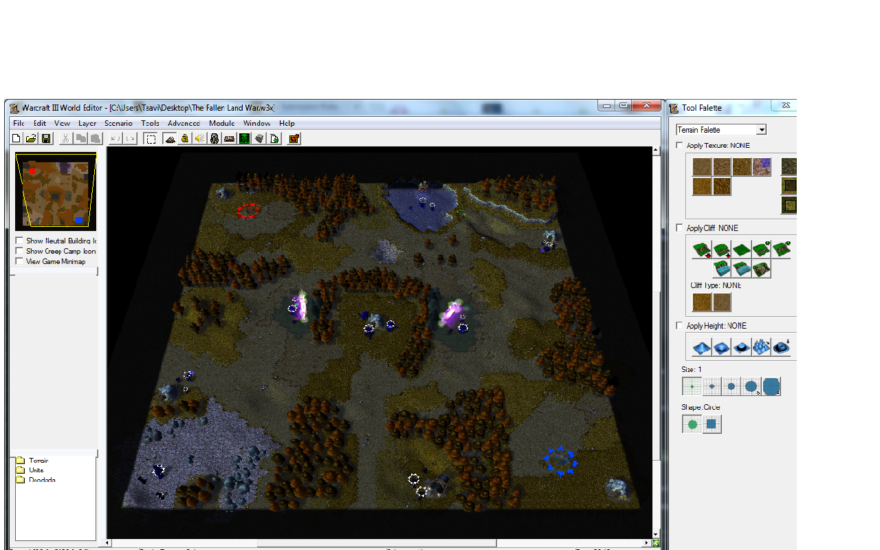 The Fallen Land War editor view