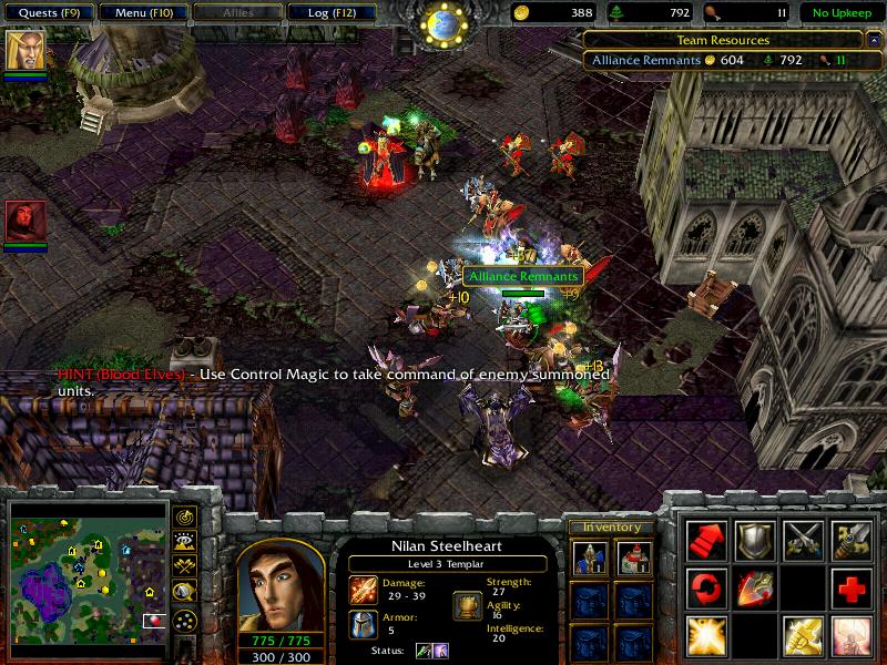 The in-game cinematic. Notice the new hero and the cinematic's change. Notice the new unit and hero.