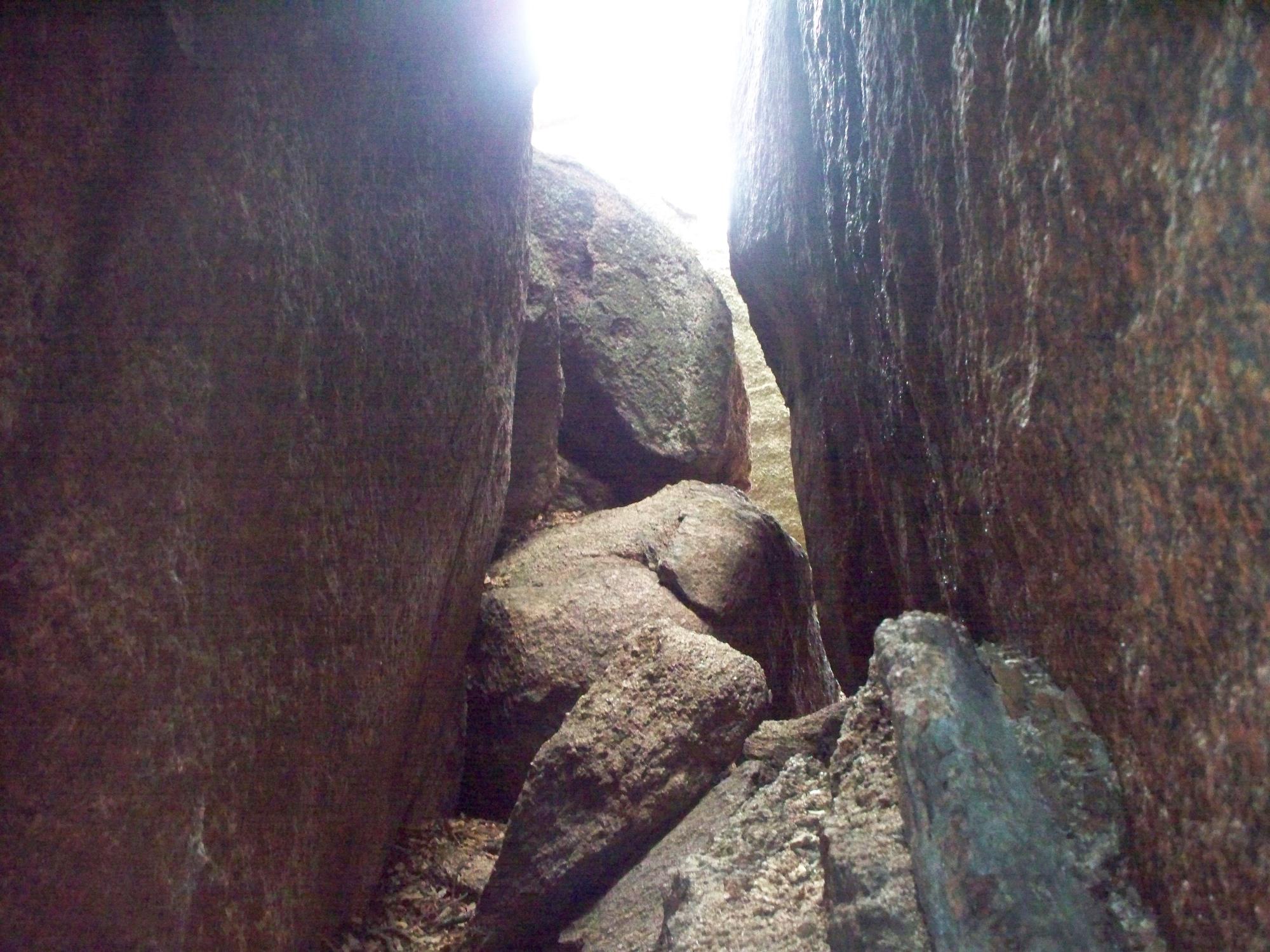 The Inside of a cave on Enchanted Rock.