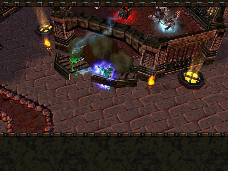 The Intro Cinematic. This time. Both heroes break out using their attacks. Thrall uses his chain lightning and Vol'jin throws a hidden weapon of his o