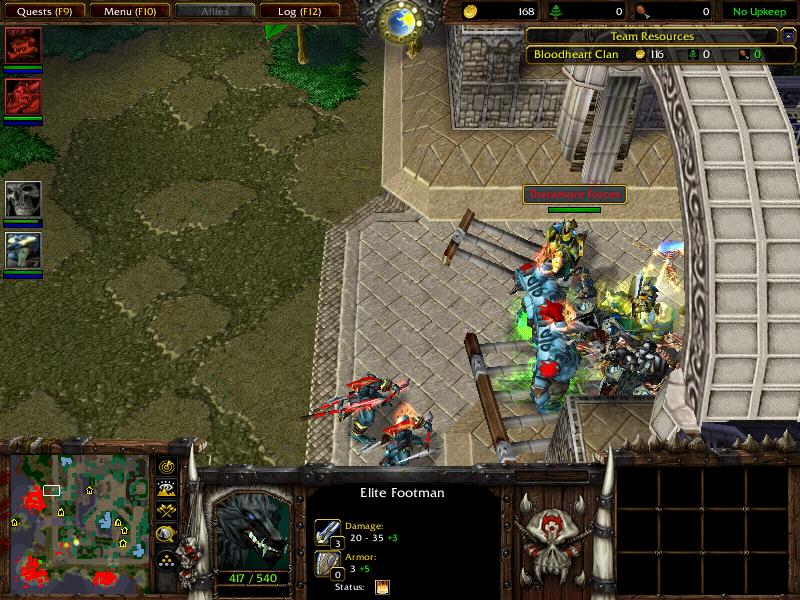 The Invasion begins! Bloodheart Clan lays siege with the help of the Horde's warriors! Notice the improved terrain.