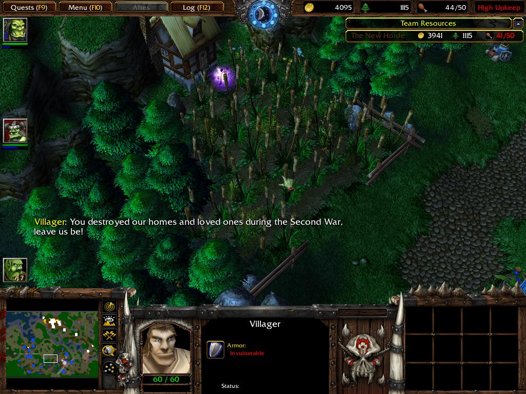 The Invasion of Soutshore's other half and a new farmstead once again seen. Clicking villagers will make them speak, but they can't be killed. Thrall'