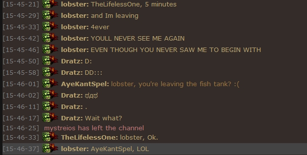 The lobster has left the fish tank.