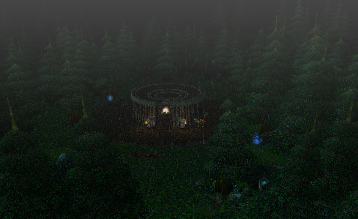 The Lycanus have constructed a temporary center for their planning and shelter. Scouts lefts back at the dark portal came and found the camp two days
